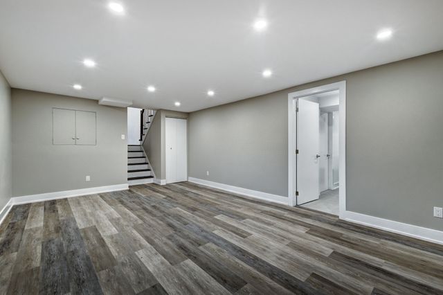 Finished basement with luxury interior finishes